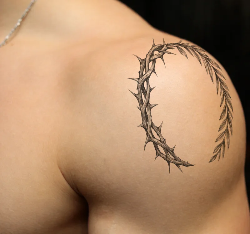 inkPEEK tattoo preview on a shoulder used by the interactive blend demo